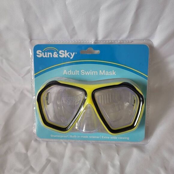 Sun & Sky Neon yellow adult swim mask - Picture 2 of 4